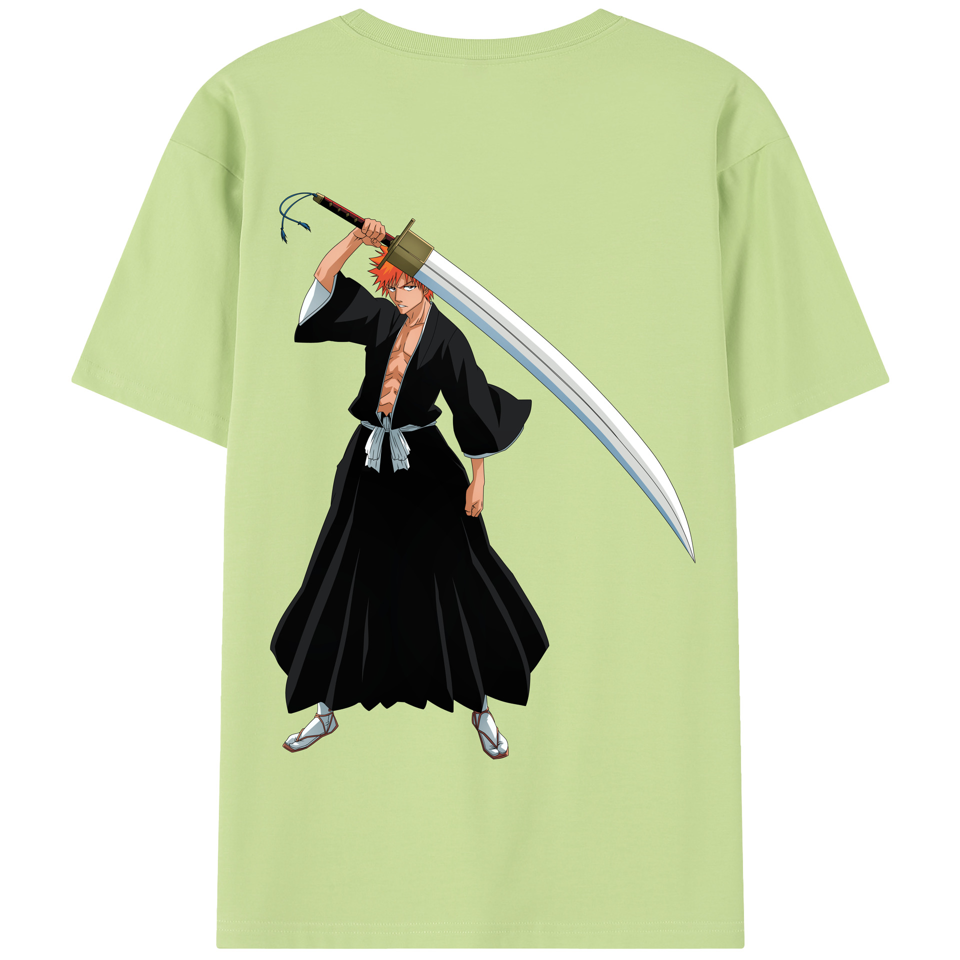 （画像用） ブリーチ 黒崎一護（くろさき いちご）BLEACH Kurosaki Ichigo 綿100％半袖Tシャツ（背面プリント）